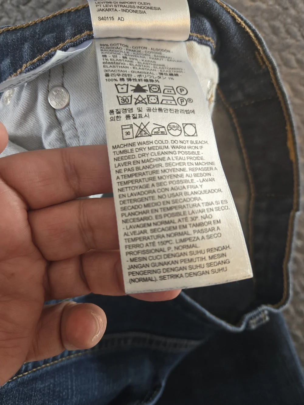 Levi’s 511 Slim Fit Men’s Jeans 33x34 Blue Stretch Denim